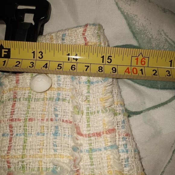 Salkim Vtg S Pieces 2 Vnt 100% Linen Plaid Lined 3/4 Sleeve Pockets Button W - Picture 11 of 14